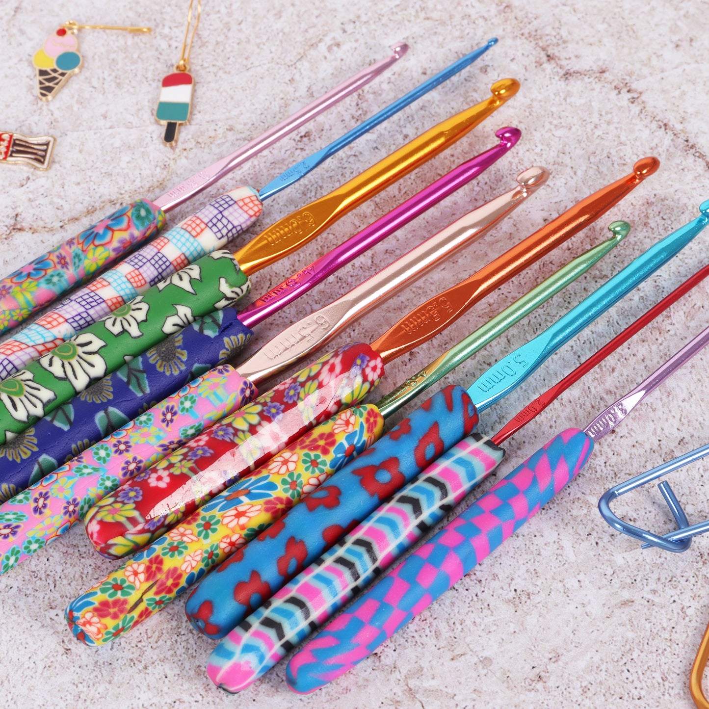 Milward - Polymer Clay Handle - Crochet Hooks