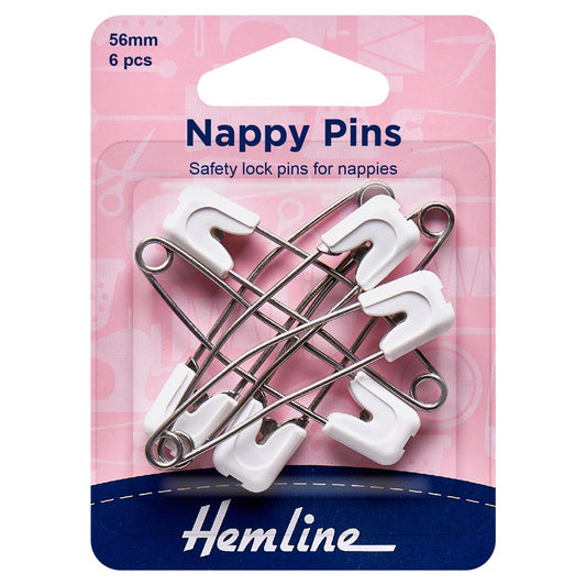 Hemline - Nappy Pins: 56mm : 6 Pack