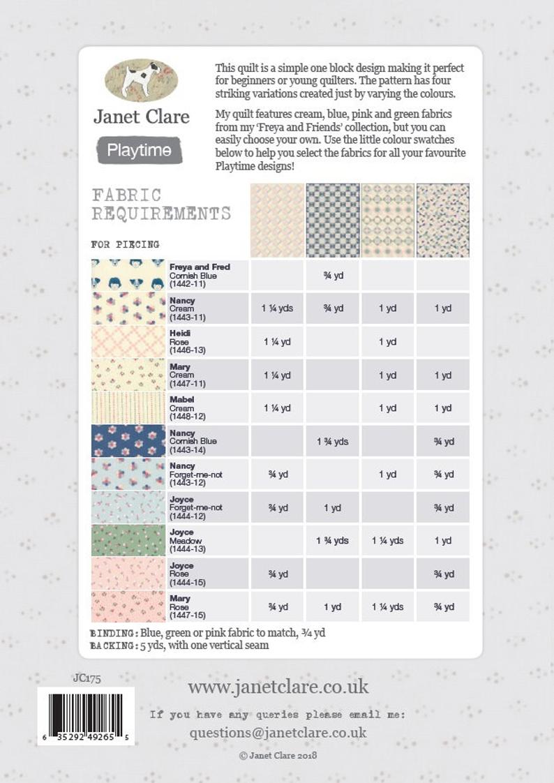 Janet Clare's 'Playtime' Quilt Pattern