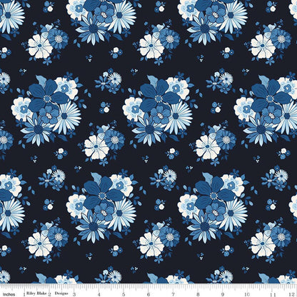 Blue Blooms and Threads by the Tattooed Quilter