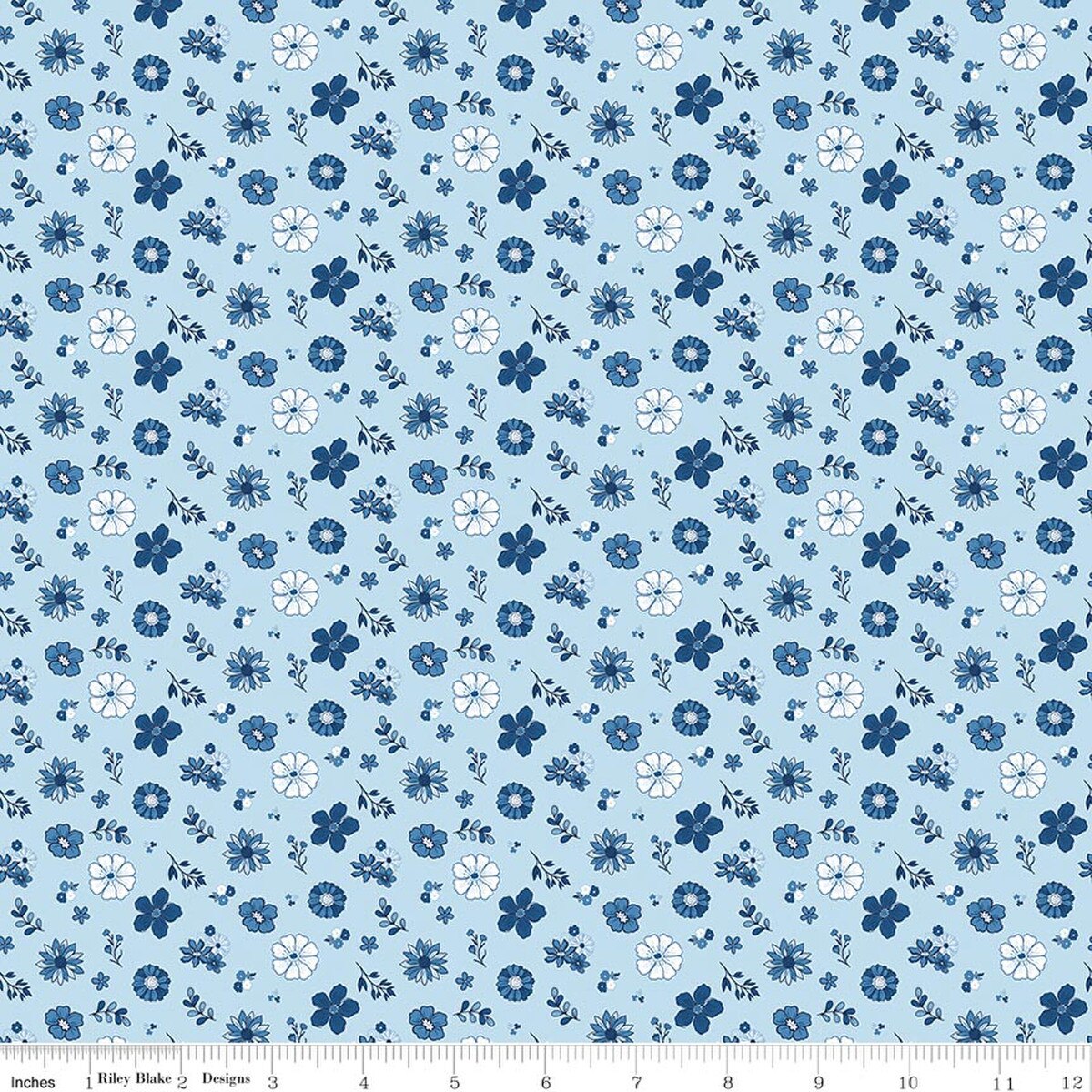 Blue Blooms and Threads by the Tattooed Quilter