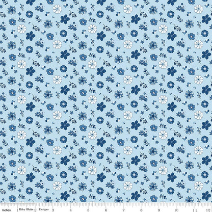 Blue Blooms and Threads by the Tattooed Quilter