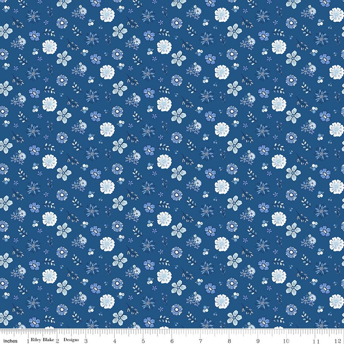 Blue Blooms and Threads by the Tattooed Quilter