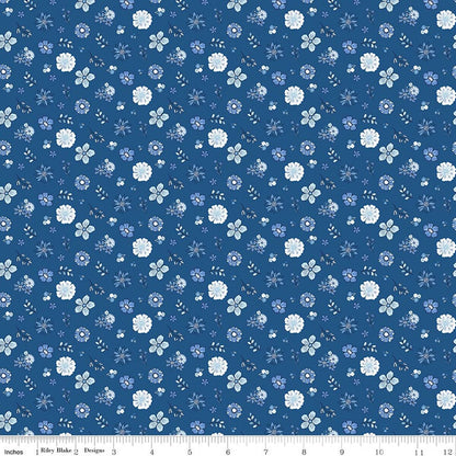Blue Blooms and Threads by the Tattooed Quilter