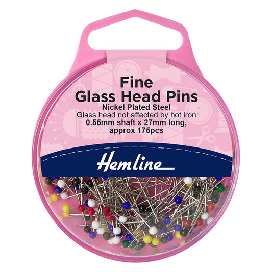Hemline Glass Headed Pins
