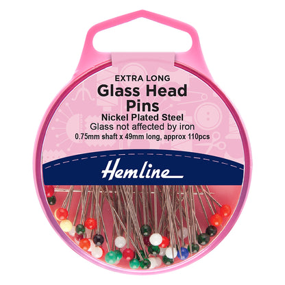 Hemline Glass Headed Pins