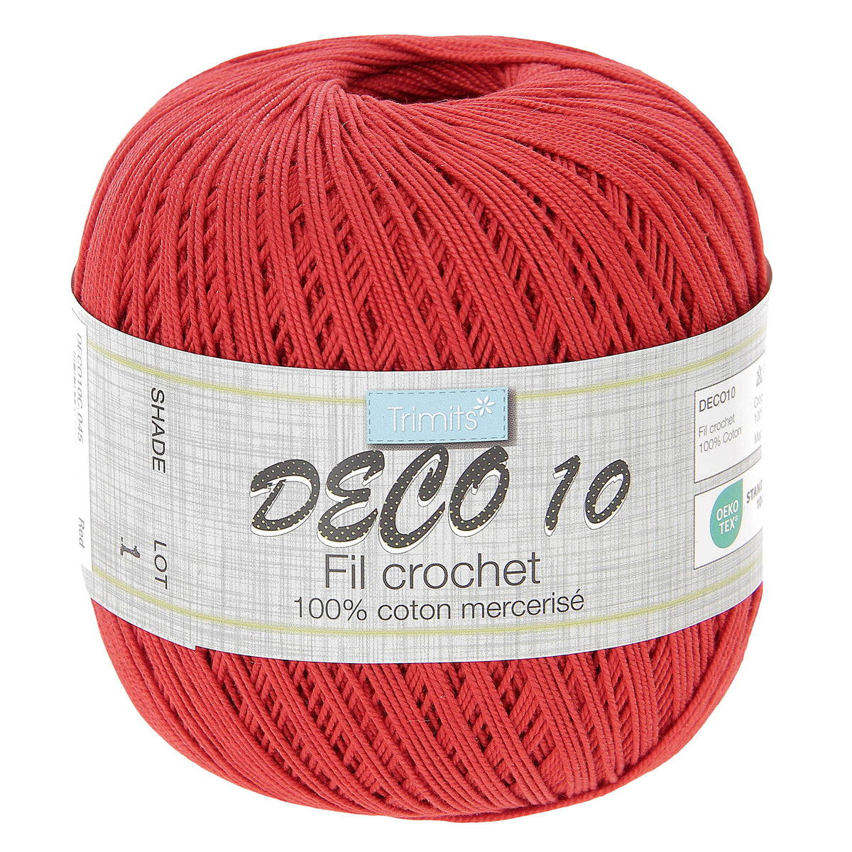 Trimits Deco 10 Mercerised Crochet Cotton - Red