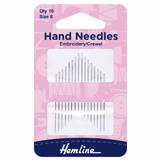 Hemline Embroidery/Crewel Needles - Size 8