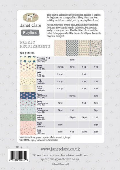 Janet Clare's 'Playtime' Quilt Pattern